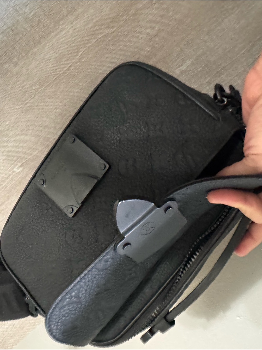 Louis Vuitton Black Embossed Leather Belt Bag - Picture 4 of 5